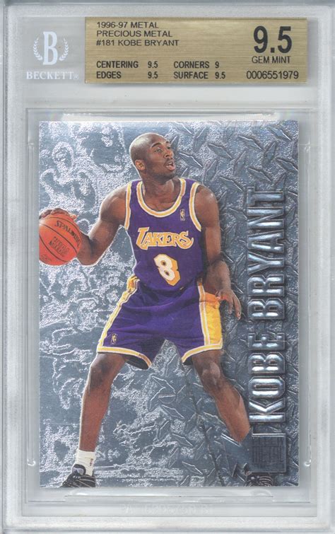 Buy from many sellers and get your cards all in one shipment! Lot Detail - Kobe Bryant Ultimate Rookie: 1996-97 Fleer Metal #181 Kobe Bryant Precious Metal ...
