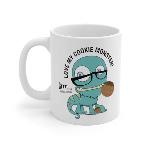 Cute Monster Mug Goofy Mug Cookie Monster Mug Mugs For Kids Etsy