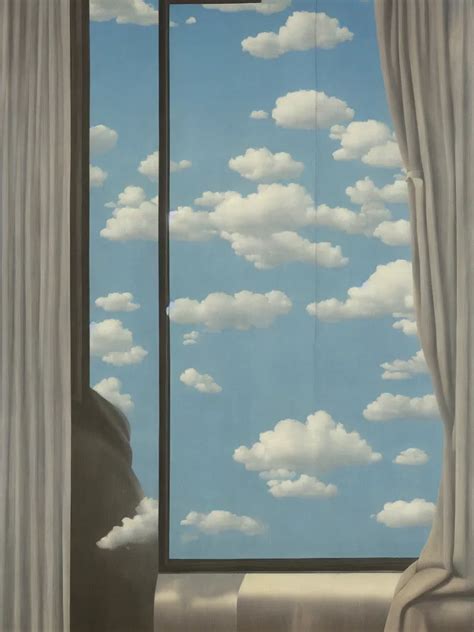 Room With Clouds Wallpaper Painting By Rene Magritte Stable