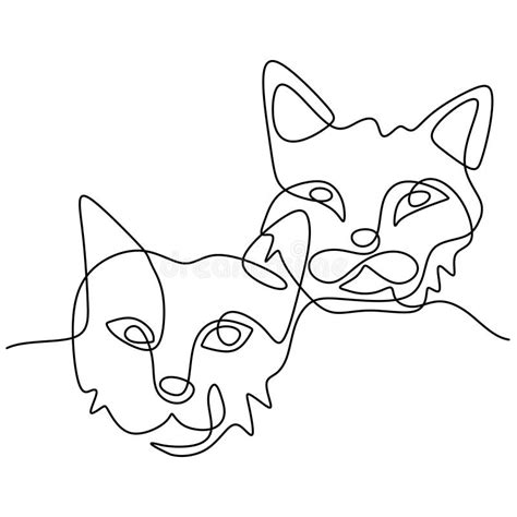 Couple Cat Line Drawing Stock Illustrations 449 Couple Cat Line