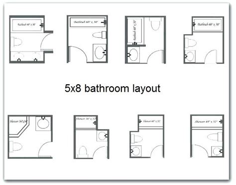 Designed in 8.6×6.6 feet, you can have a shower enclosure, a sink vanity and a toilet here. What Best 5x8 Bathroom Layout To Consider | Home Interiors