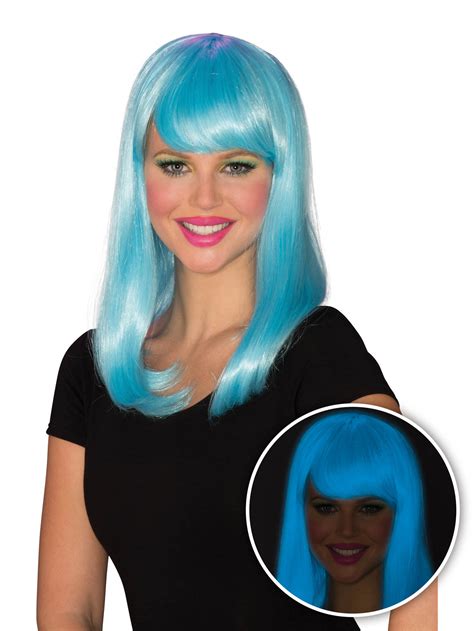 Womens Blue Glow Babe Wig