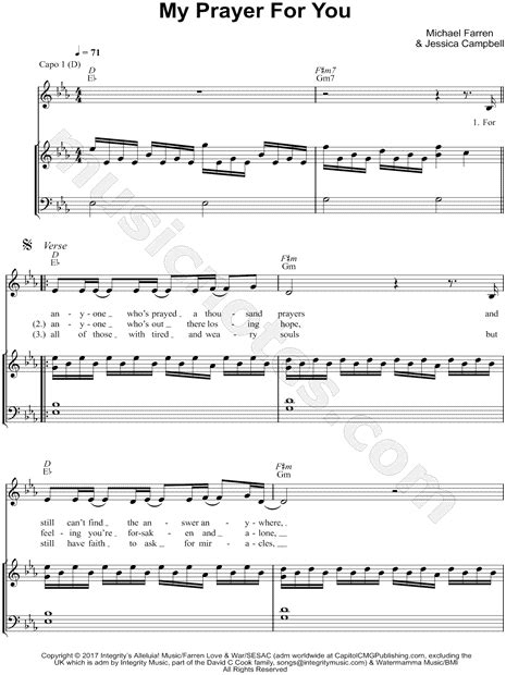 Alisa Turner "My Prayer for You" Sheet Music in Eb Major - Download