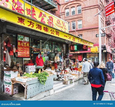 Food Markets At Chinatown In New York City Editorial Stock Image