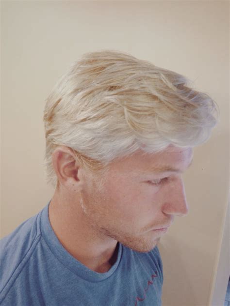 Ice Blonde Hair For This Man Loved Doing This Thin Blonde Hair Red