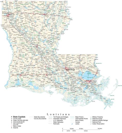 Louisiana Map With Counties And Cities Paul Smith