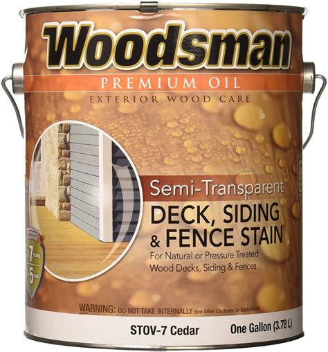 Woodsman® Premium Wood Stain, Semi-Transparent Finish, Oil Based Stain 