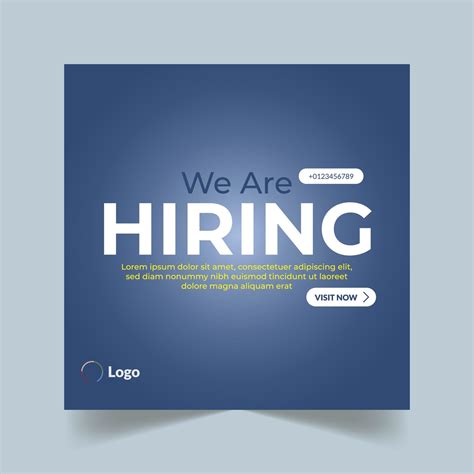 We Are Hiring Poster Template For Social Media Post 16469699 Vector Art At Vecteezy