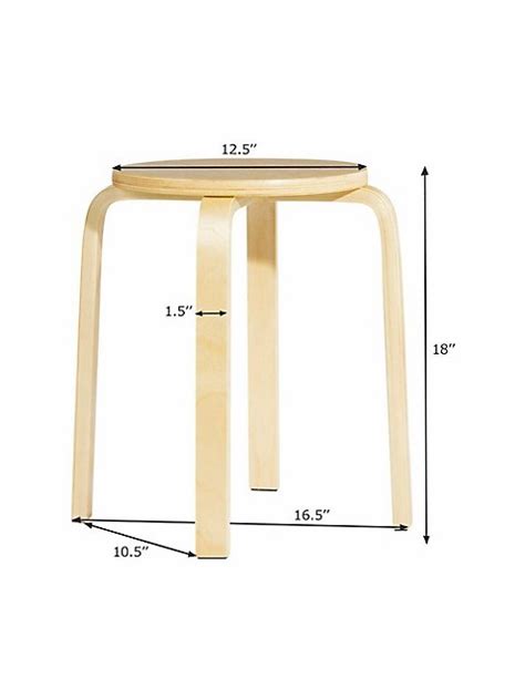 Costway Costway Set Of 4 18 Stacking Stool Round Dining Chair Backless