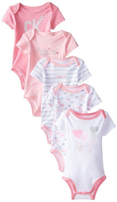 Calvin Klein Baby Girls Newborn Pack Creeper Set Pink White Group Multi Months Baby