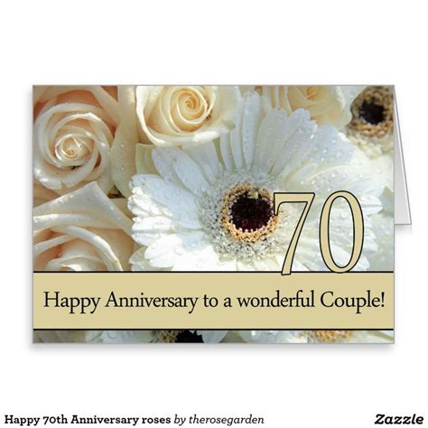 Happy 70th Anniversary Roses Card Happy 20th Anniversary