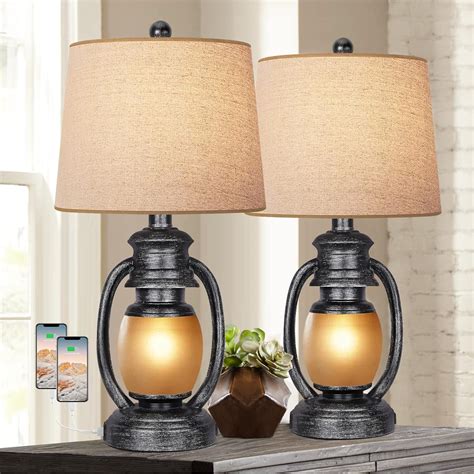 Buy Table Lamps For Bedroom Set Of 2 Rustic Farmhouse Living Room