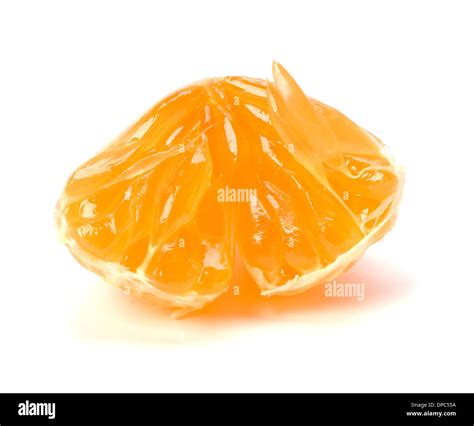 Peeled Mandarin Segment Isolated On White Background Stock Photo Alamy