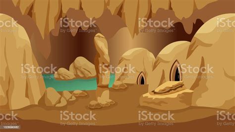 Underground Cave Landscape Background For Mysterious Fantasy Game Asset