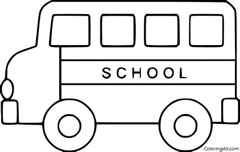 School Bus Outline Coloring Page Coloringall