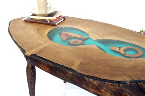 What does a live edge slab coffee table cost? Large live edge natural wood slab coffee table Epoxy resin ...