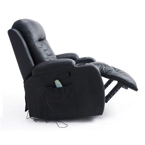 homcom pu leather heated vibrating massage recliner chair with remote black t under 300