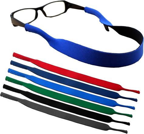 Kuou 6 Pieces Sports Sunglasses Strap Stretchy Floating Glasses Strap