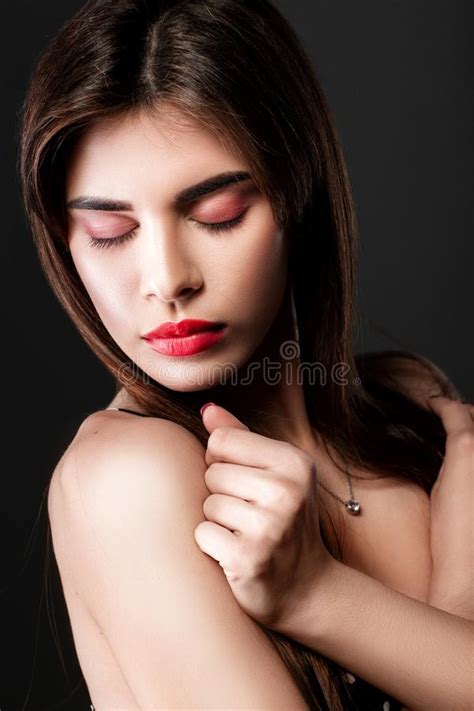 Beautiful Woman In A Black Dress Stock Image Image Of Girl Caucasian 103723543