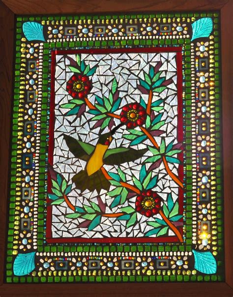 Kathleen Dalrymple Glass Artist Hummer Portrait Glass On Glass Mosaic Stained Glass Window