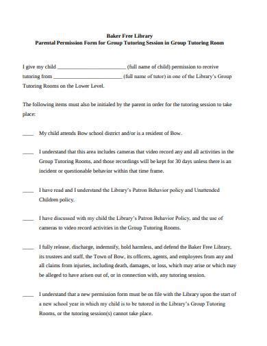 Free 10 Tutoring Permission Form Samples In Pdf Ms Word