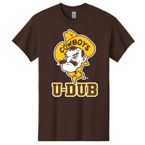 Wyoming Cowboys Pistol Pete Udub Ss Tee Brown University