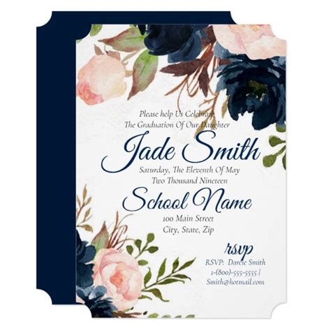 Celebrate a graduation ceremony with design wizard's graduation party invitations and greeting cards. Create your own Invitation | Zazzle.com (With images) | Blue watercolor, Watercolor graduation ...