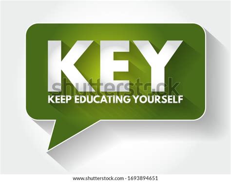 Key Keep Educating Yourself Acronym Message Stock Vector Royalty Free