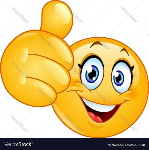 Thumb Up Female Emoticon Royalty Free Vector Image