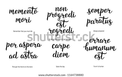 Latin Quotes Best Latin Mottos Latin Stock Vector Royalty Free 1164738880