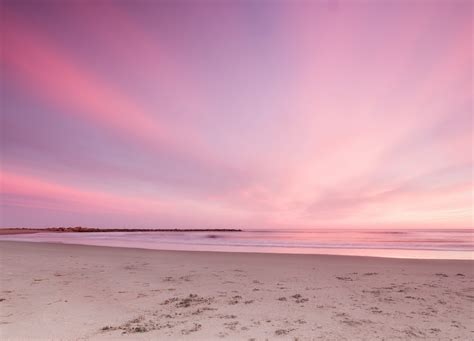 Gray Sand Wallpaper Sunset Beach The Sky Horizon Pink Seascape
