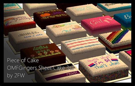 Piece Of Cake Omfgingers Deco Sheet Cake 3t2 Sims 4 Cc Folder Sims