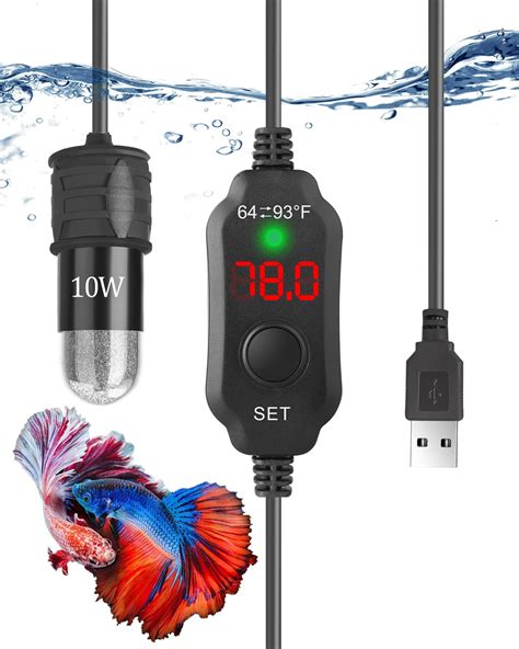 Kulife 5v2a Usb Powered 10w Super Mini Fish Tank Heater Adjustable