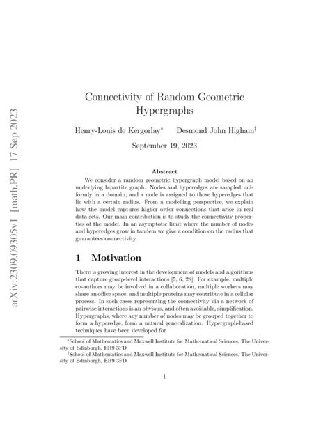 Connectivity Of Random Geometric Hypergraphs Deepai