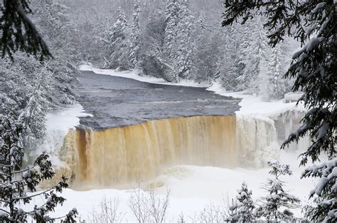Tahquamenon Falls Winter Michigan Nature Photos By Greg Kretovic