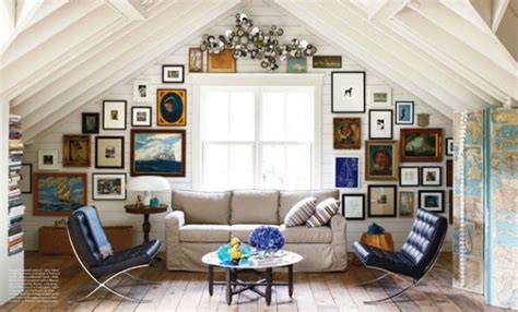 Living room with wainscoting ceiling. How to Decorate Slanted Ceilings