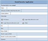 Pictures of Social Security Application Form
