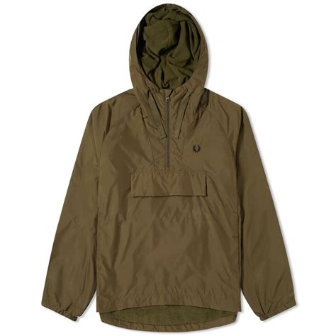 fred perry ripstop popover hood jacket dark thorn end uk