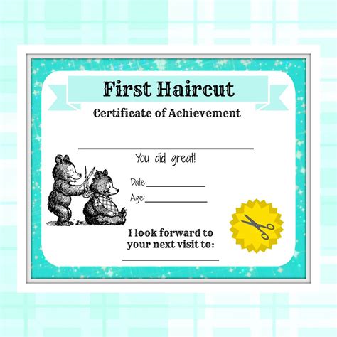 47 Cool Free Printable First Haircut Certificate Haircut Trends