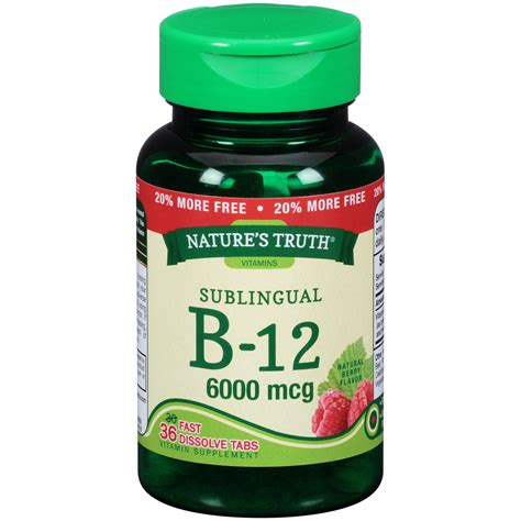 Natures TruthÂ® Sublingual B 12 6000mcg Vitamin Supplement Fast