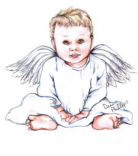 Angel Baby Ii Drawing By Denny Phillips Fine Art America