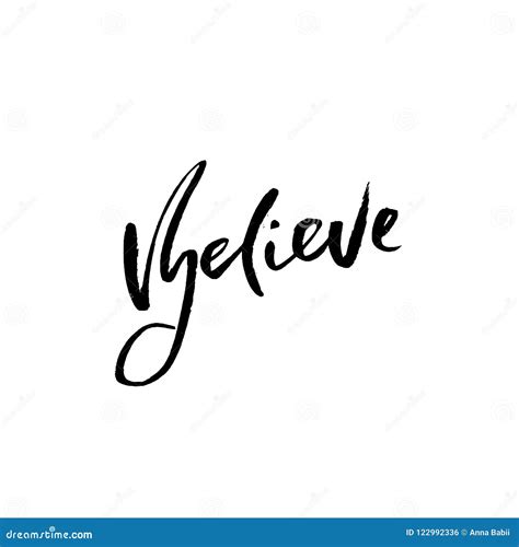 Believe. Hand Drawn Dry Brush Lettering. Ink Illustration. Modern