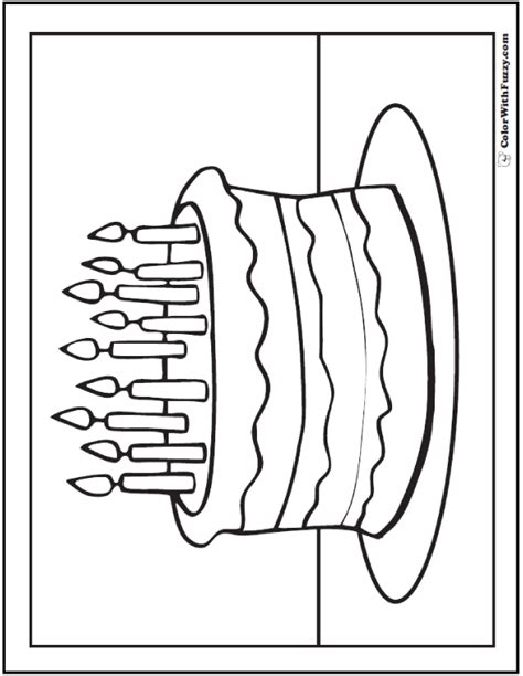 28+ Birthday Cake Coloring Pages: Customizable PDF Printables
