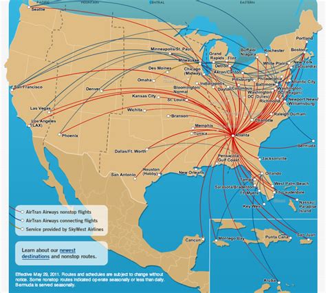 Eastern Airlines Route Map