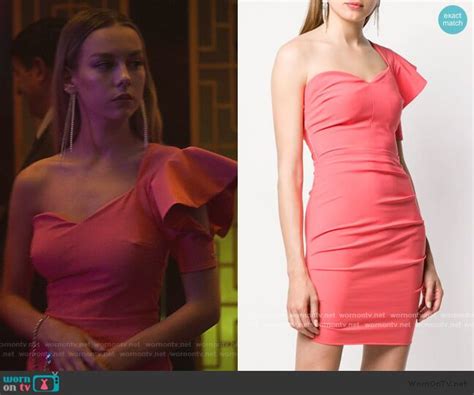 Carlas pink one shoulder ruffle mini dress on Elite Élite outfits Elite fashion How to look