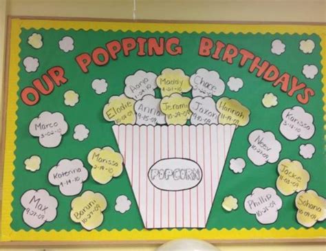 Popcorn Birthdays Bulletin Board Birthday