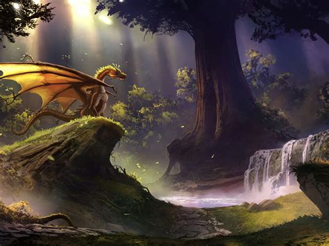 1400x1050 Dragon In Magical Forest Wallpaper1400x1050 Resolution Hd 4k
