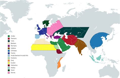Simplified Approximate Map Of The Major World Groupings According To