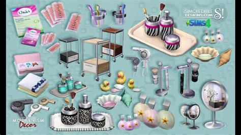 An Assortment Of Bathroom Items Displayed On A Blue Background