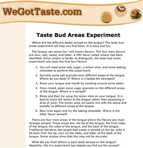 Taste Bud Areas Experiment Becurious Classroom Science Experiments